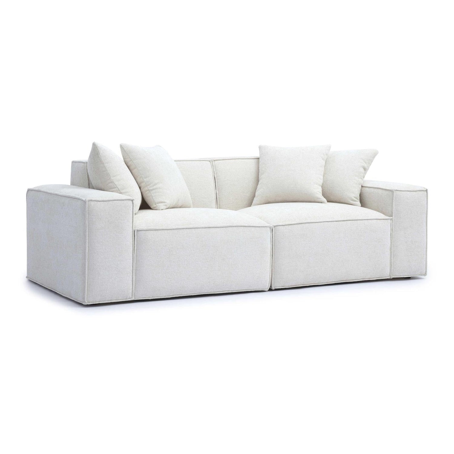 TOV Furniture Mindy 84" Performance Chenille Basketweave Modular Loveseat