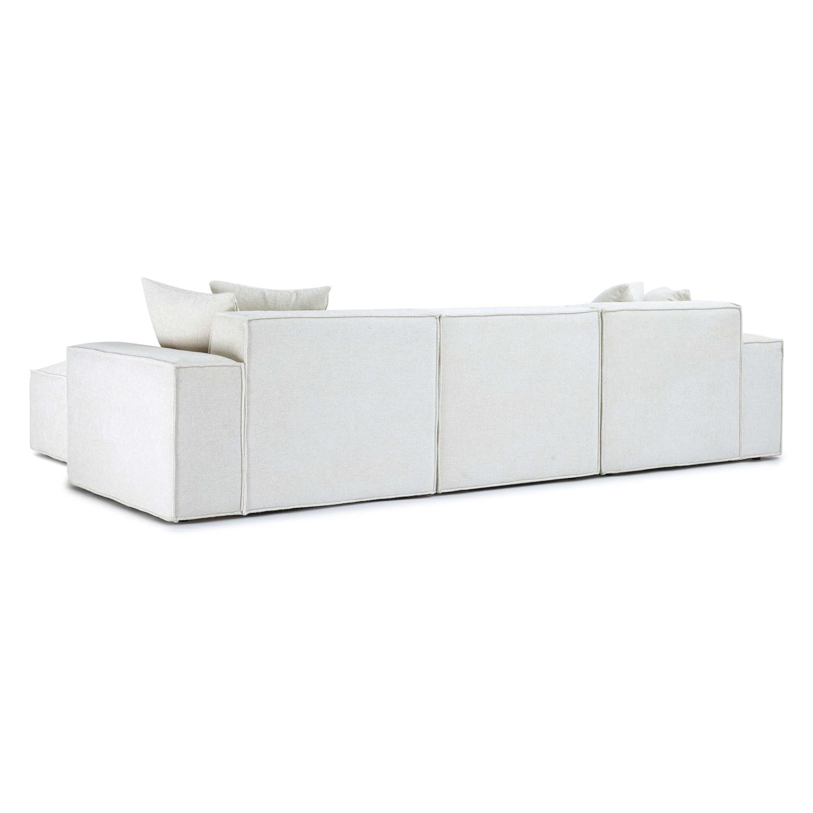 TOV Furniture Mindy 4-Piece Performance Chenille Basketweave Modular Sectional
