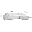 TOV Furniture Mindy 4-Piece Performance Chenille Basketweave Modular Sectional