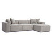TOV Furniture Mindy 4-Piece Performance Chenille Basketweave Modular Sectional