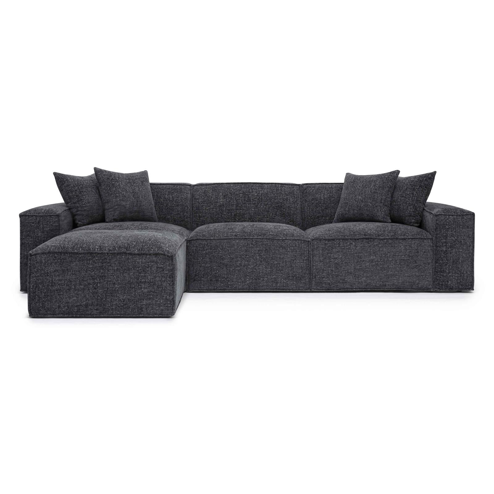 TOV Furniture Mindy 4-Piece Performance Chenille Basketweave Modular Sectional