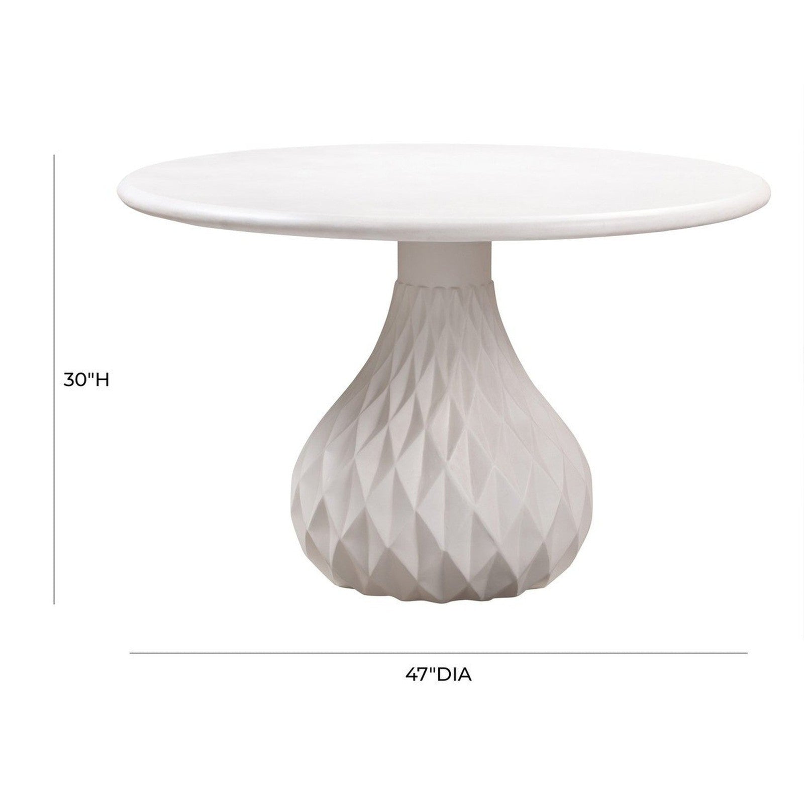 TOV Furniture Tulum Ivory Concrete Dining Table