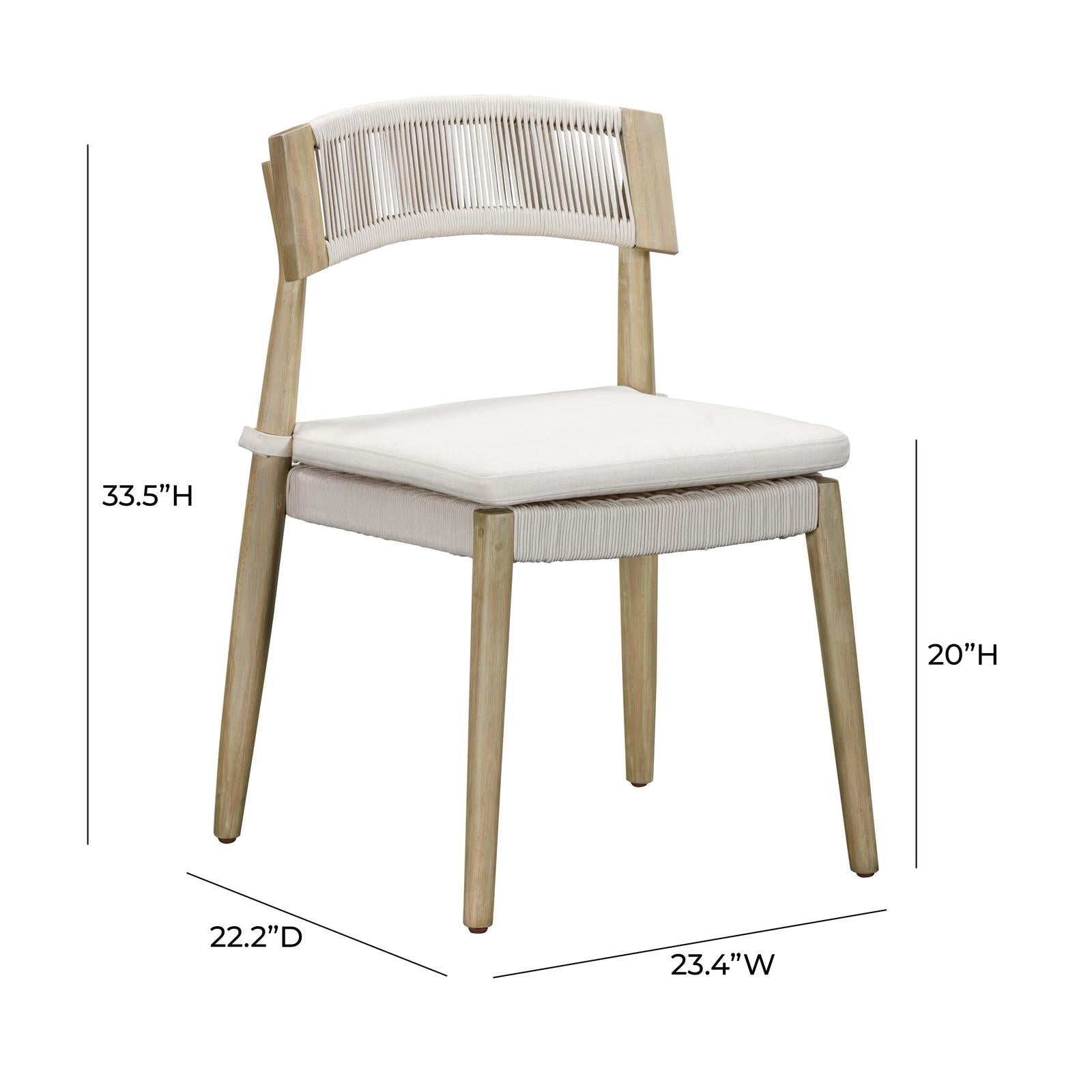 TOV Furniture Gata Cream Outdoor Dining Chair - Set of 2