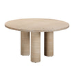 TOV Furniture Patti Textured Faux Travertine Indoor / Outdoor Round Dining Table