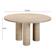 TOV Furniture Patti Textured Faux Travertine Indoor / Outdoor Round Dining Table