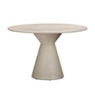 TOV Furniture Fern Beige Textured Faux Plaster Concrete Indoor / Outdoor Round Dining Table