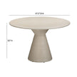 TOV Furniture Fern Beige Textured Faux Plaster Concrete Indoor / Outdoor Round Dining Table
