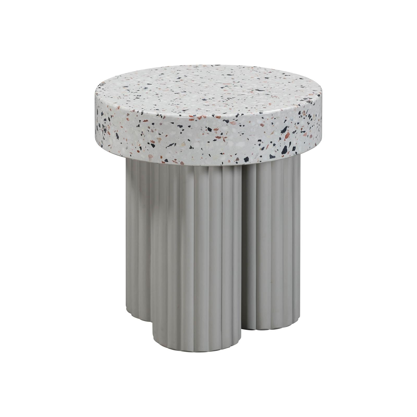 TOV Furniture Clover Faux Terrazzo Indoor / Outdoor Round Side Table