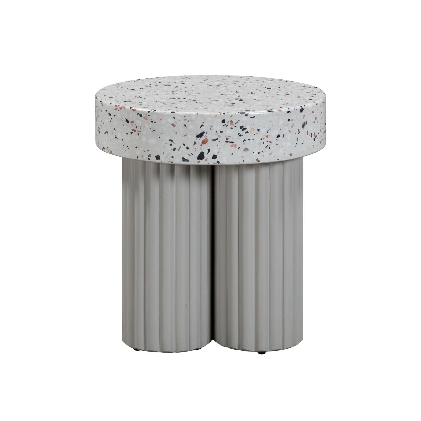 TOV Furniture Clover Faux Terrazzo Indoor / Outdoor Round Side Table