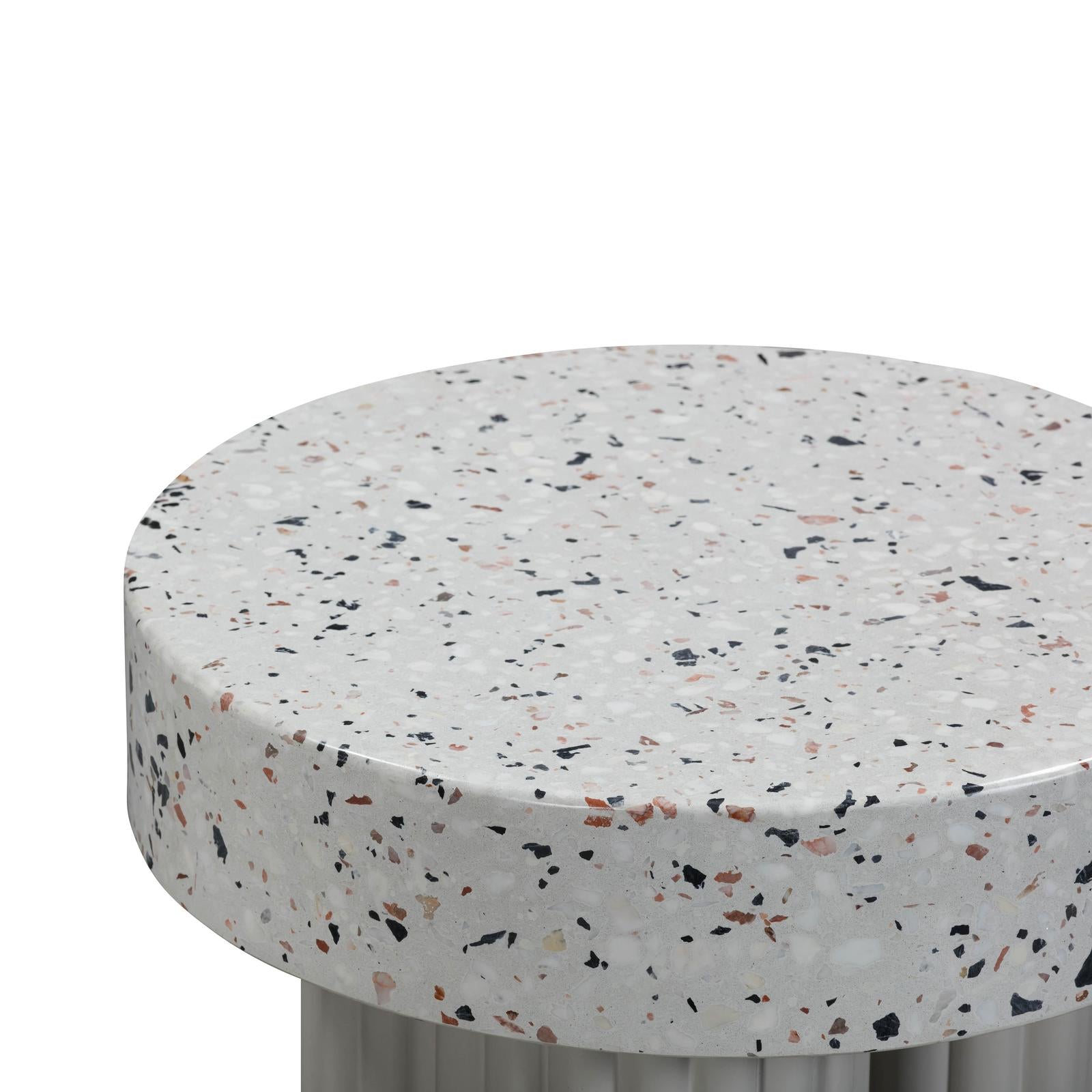 TOV Furniture Clover Faux Terrazzo Indoor / Outdoor Round Side Table