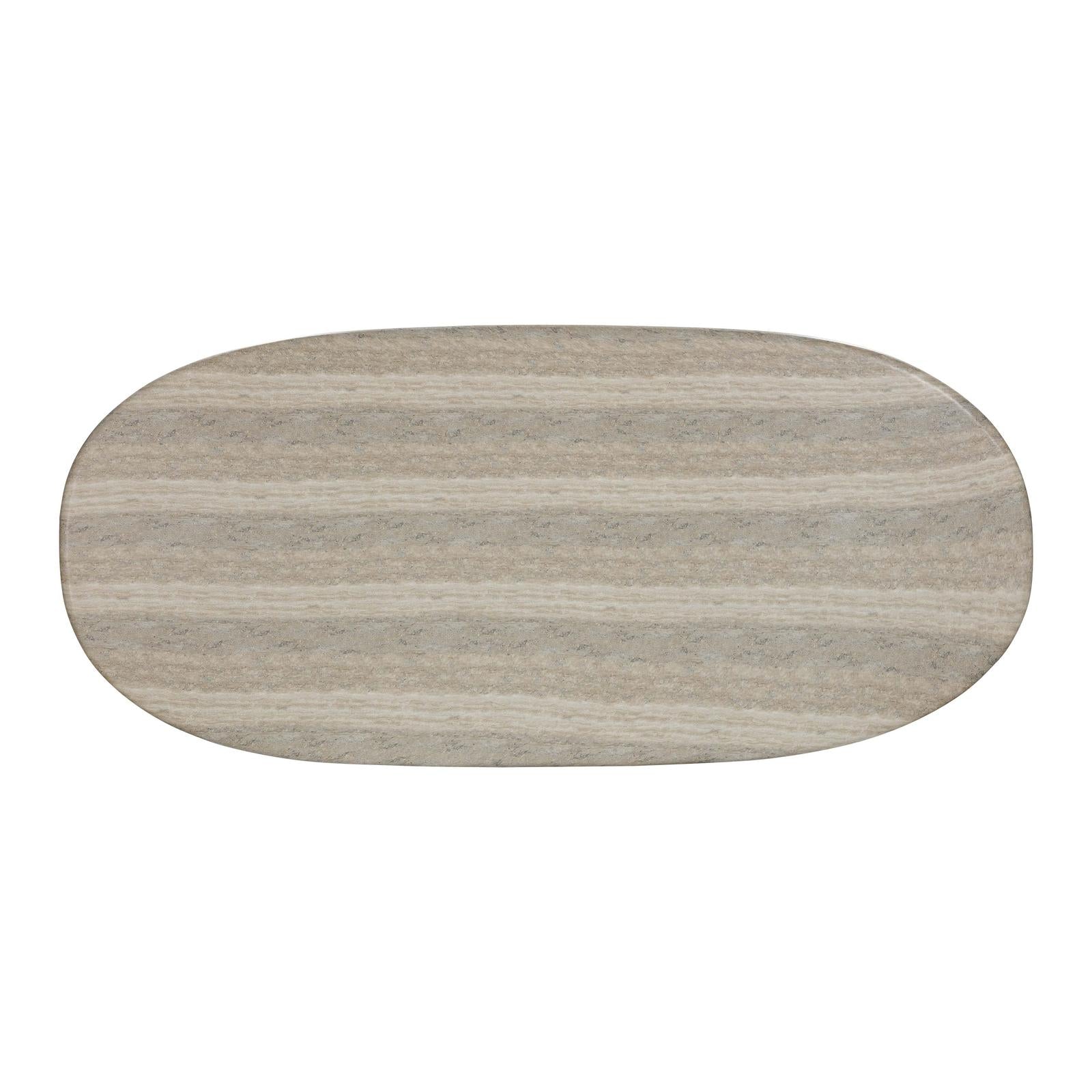 TOV Furniture Smooch Faux Travertine Indoor / Outdoor Pedestal Dining Table