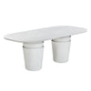 TOV Furniture Margot Light Grey Faux Plaster Indoor / Outdoor Concrete Dining Table