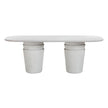 TOV Furniture Margot Light Grey Faux Plaster Indoor / Outdoor Concrete Dining Table