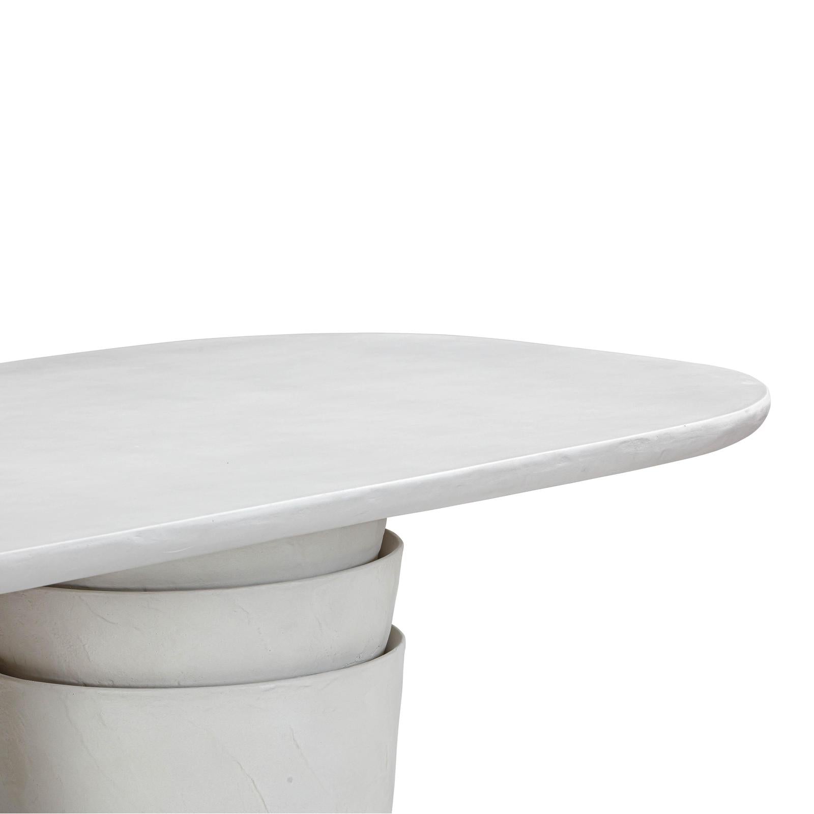 TOV Furniture Margot Light Grey Faux Plaster Indoor / Outdoor Concrete Dining Table