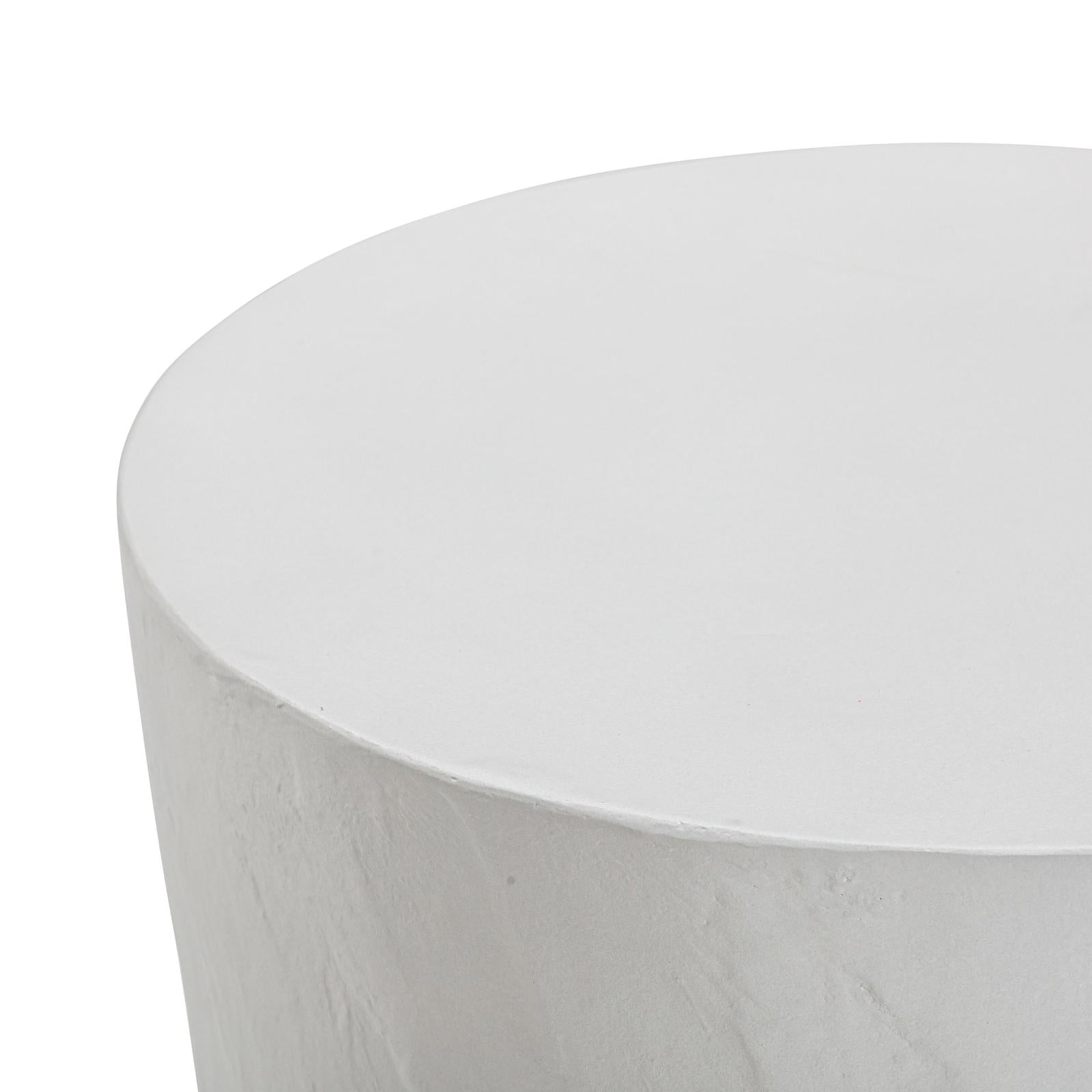TOV Furniture Margot Light Grey Faux Plaster Indoor / Outdoor Concrete Stool