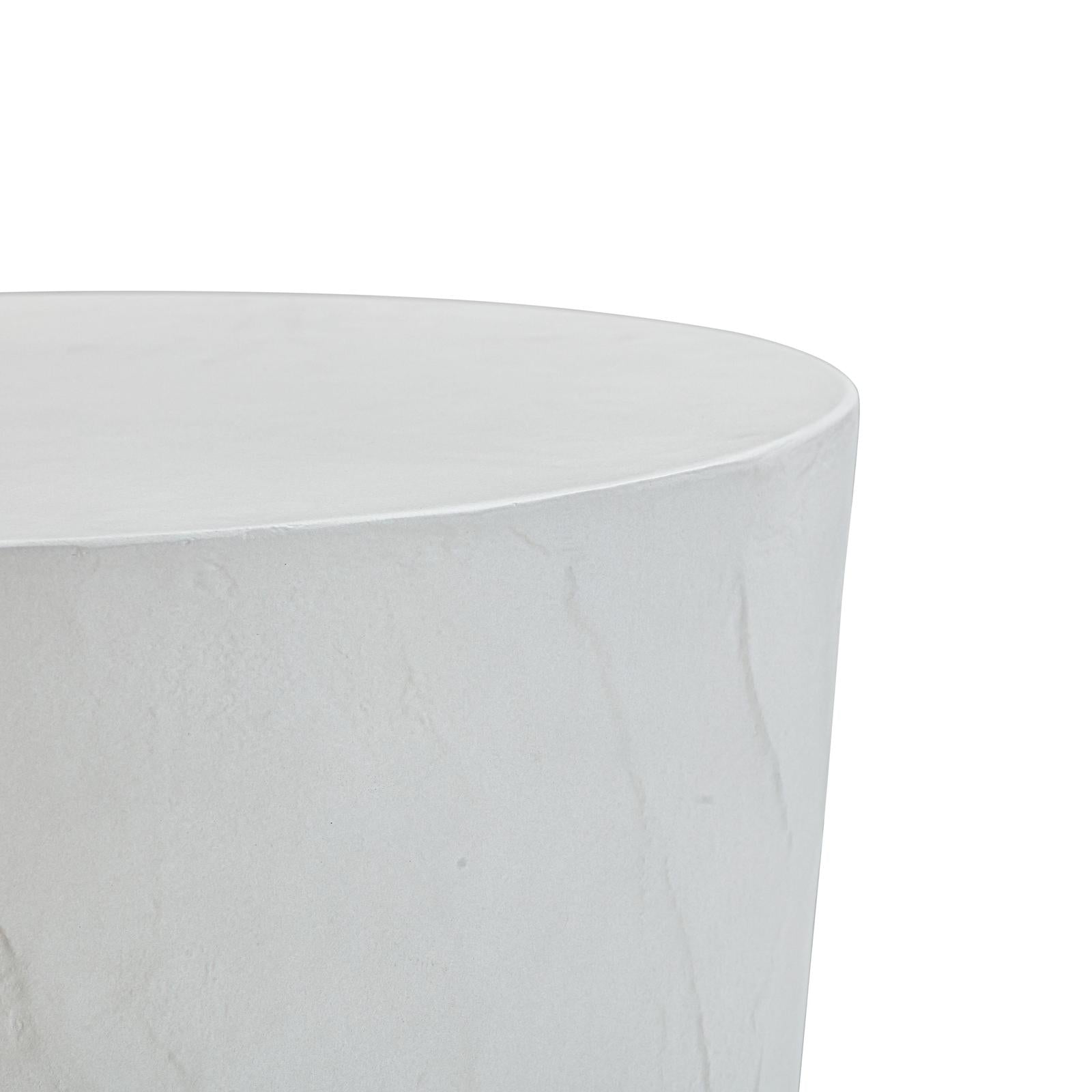 TOV Furniture Margot Light Grey Faux Plaster Indoor / Outdoor Concrete Stool