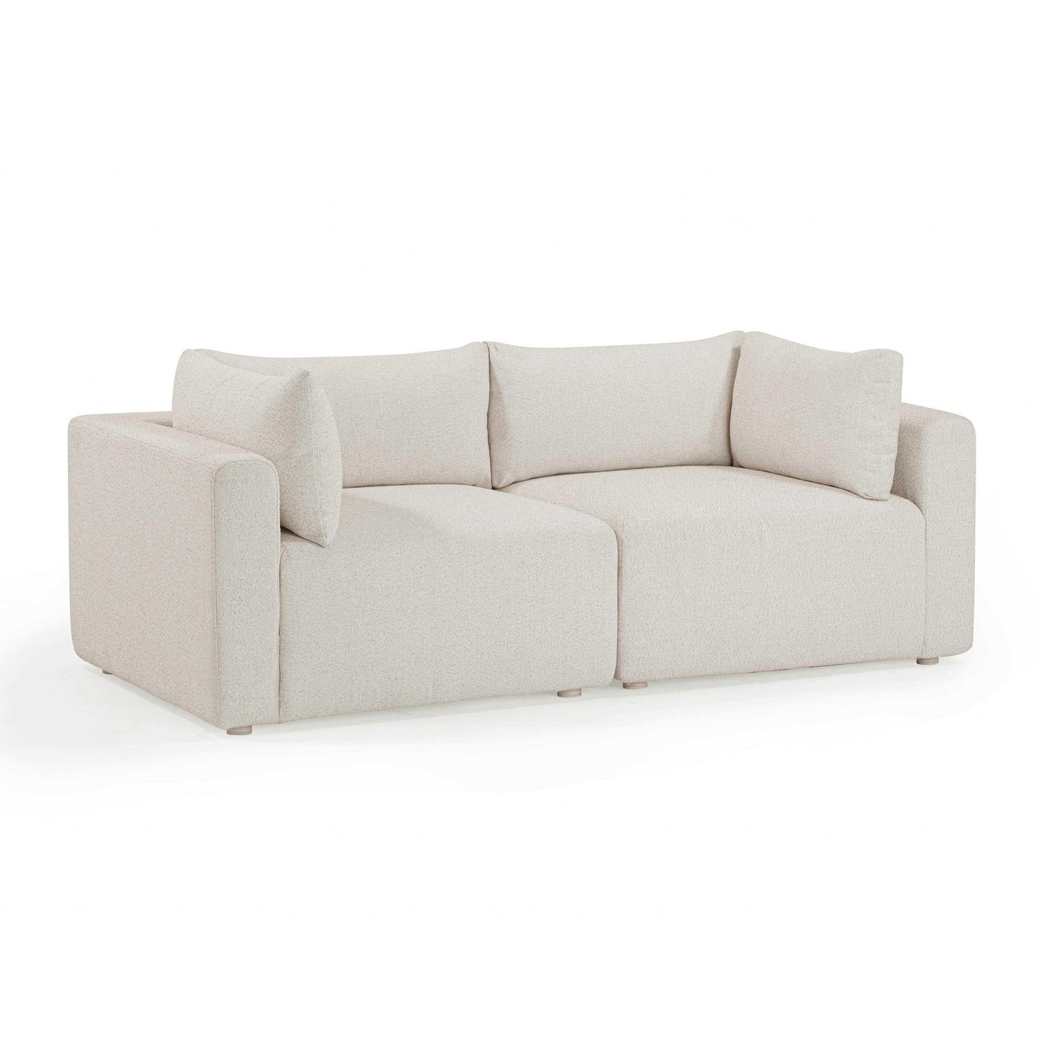 TOV Furniture Hangover 81" Cream Performance Fabric Outdoor Modular Loveseat