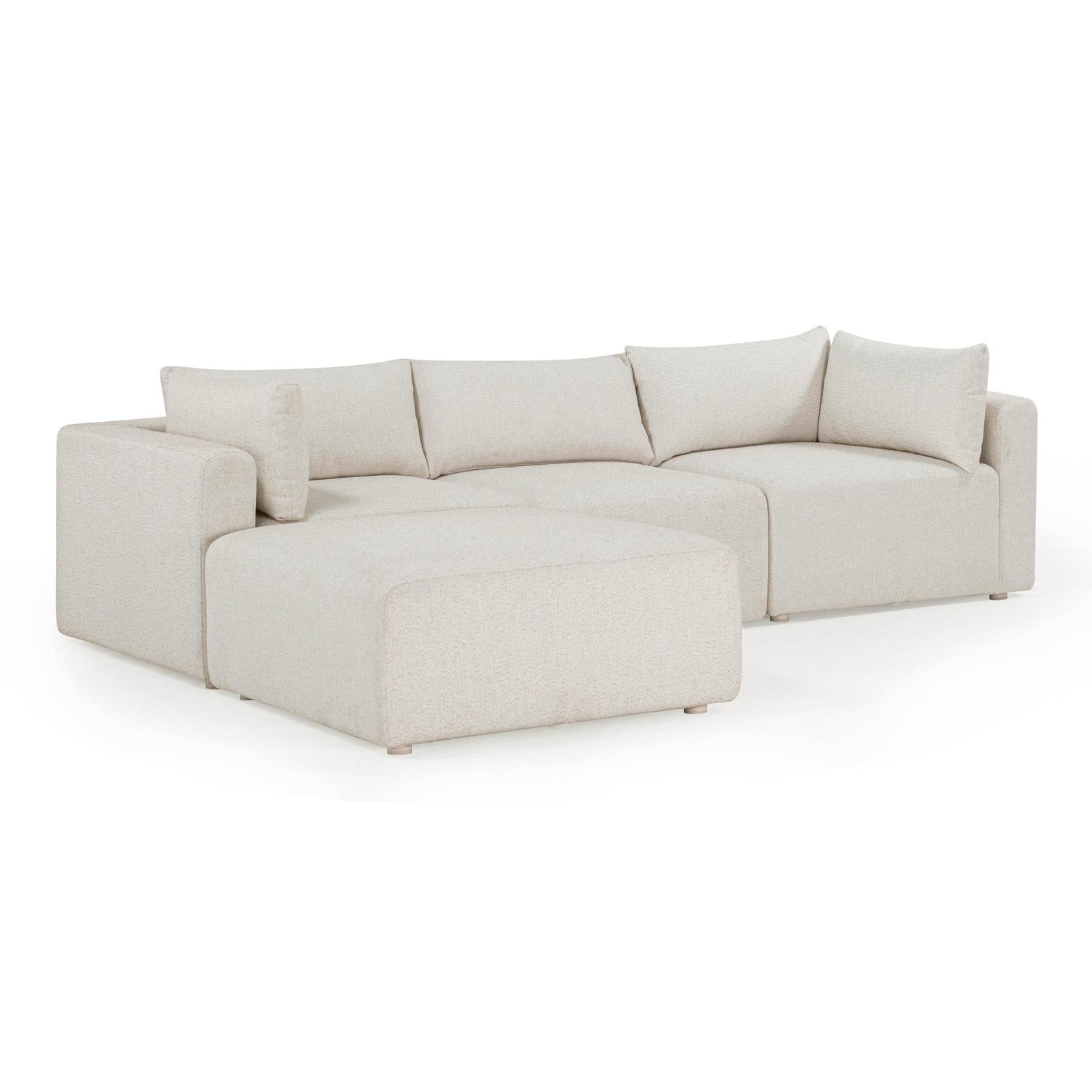 TOV Furniture Hangover 4-Piece Cream Performance Fabric Outdoor Modular Sectional