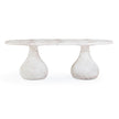 TOV Furniture Smooch Faux Travertine Indoor / Outdoor Pedestal Dining Table