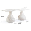 TOV Furniture Smooch Faux Travertine Indoor / Outdoor Pedestal Dining Table