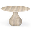 TOV Furniture Smooch Faux Travertine Indoor / Outdoor Pedestal Dining Table