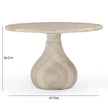 TOV Furniture Smooch Faux Travertine Indoor / Outdoor Pedestal Dining Table
