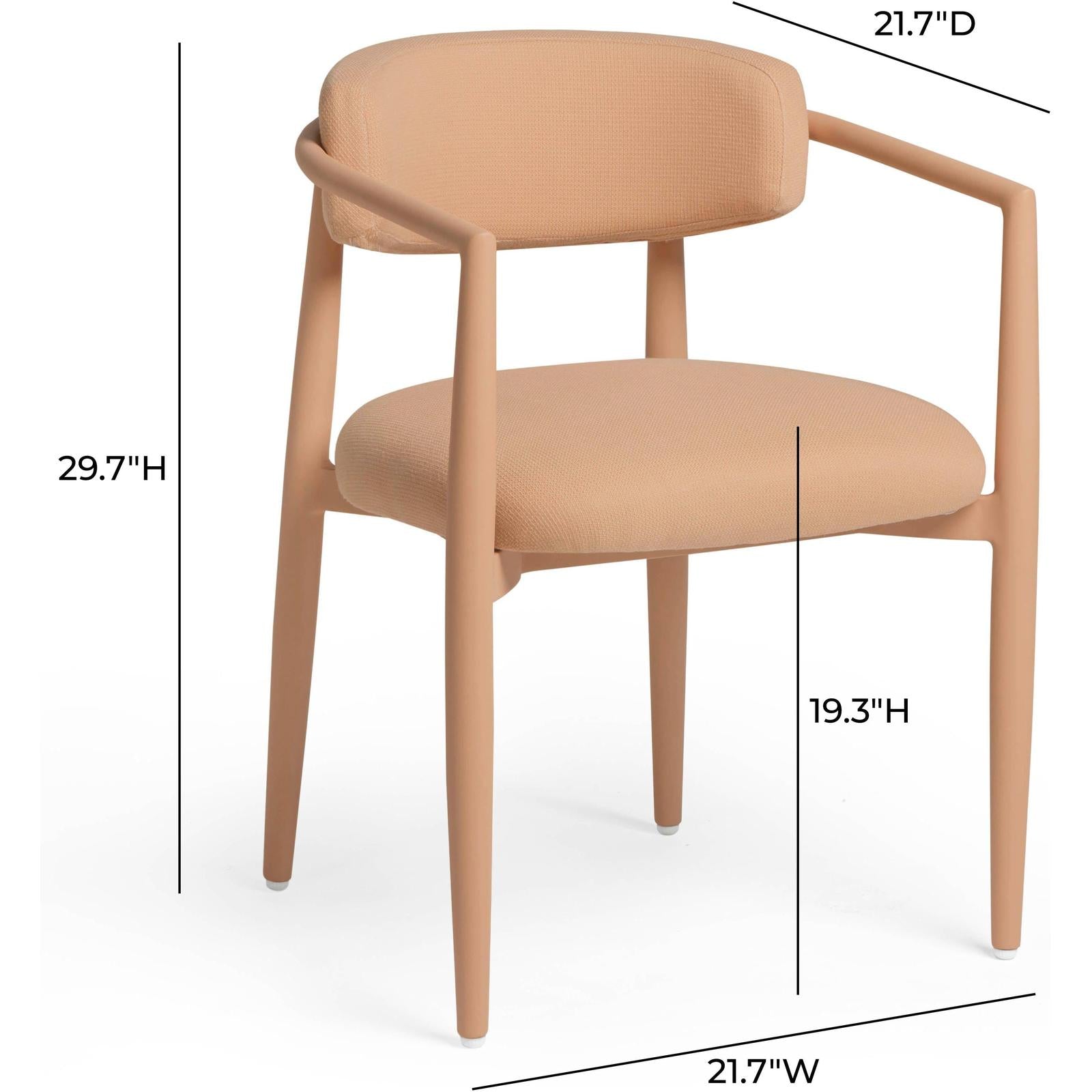 TOV Furniture Annika Textured Contract-Grade Fabric Outdoor Dining Arm Chair