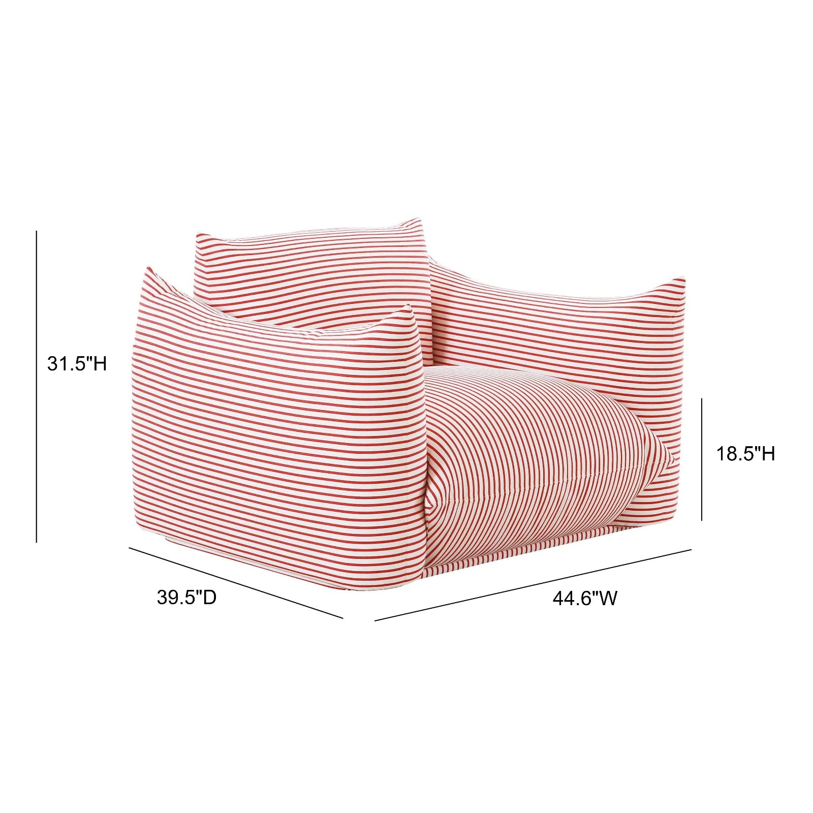 TOV Furniture Saint Tropez Stuffed Outdoor Armchair