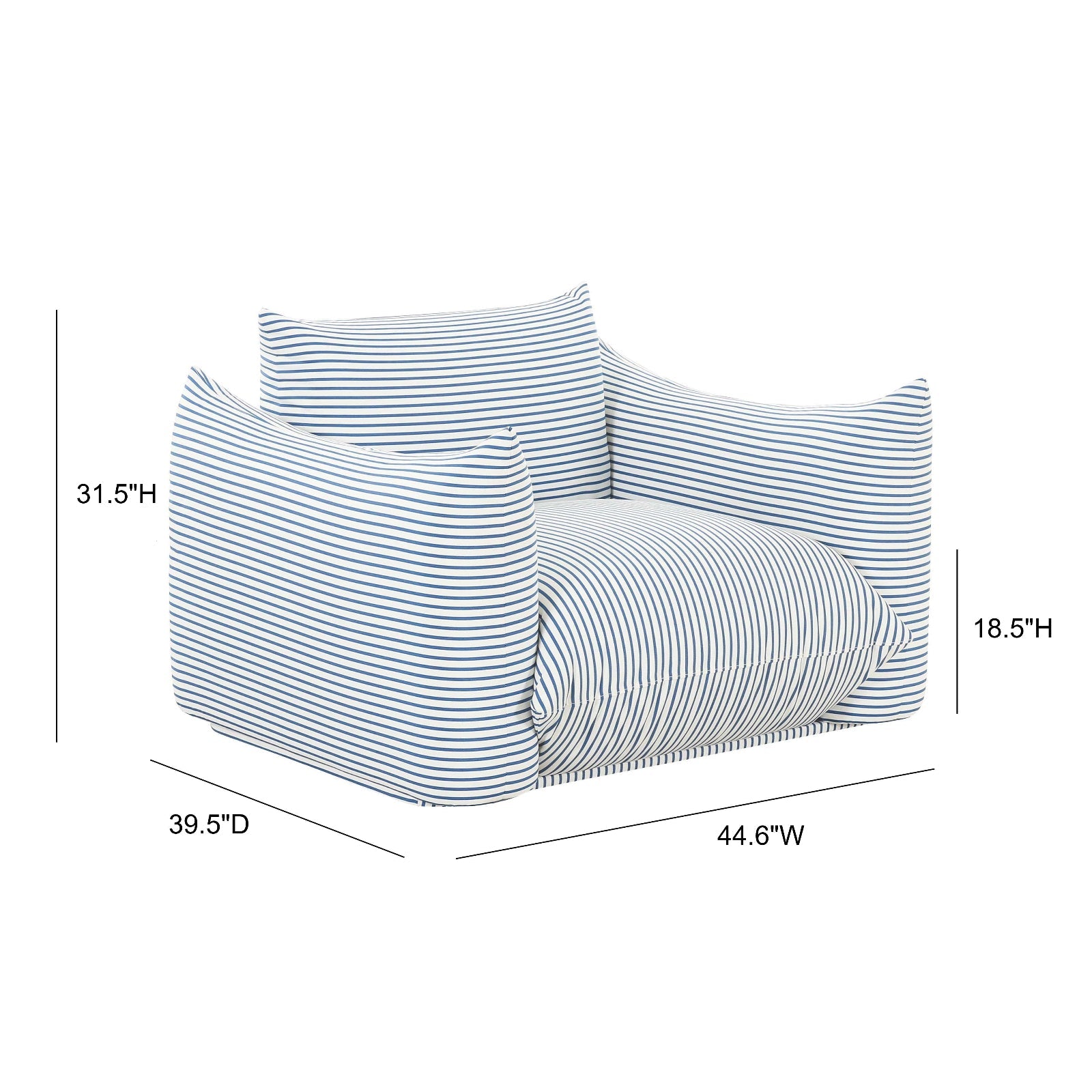 TOV Furniture Saint Tropez Stuffed Outdoor Armchair