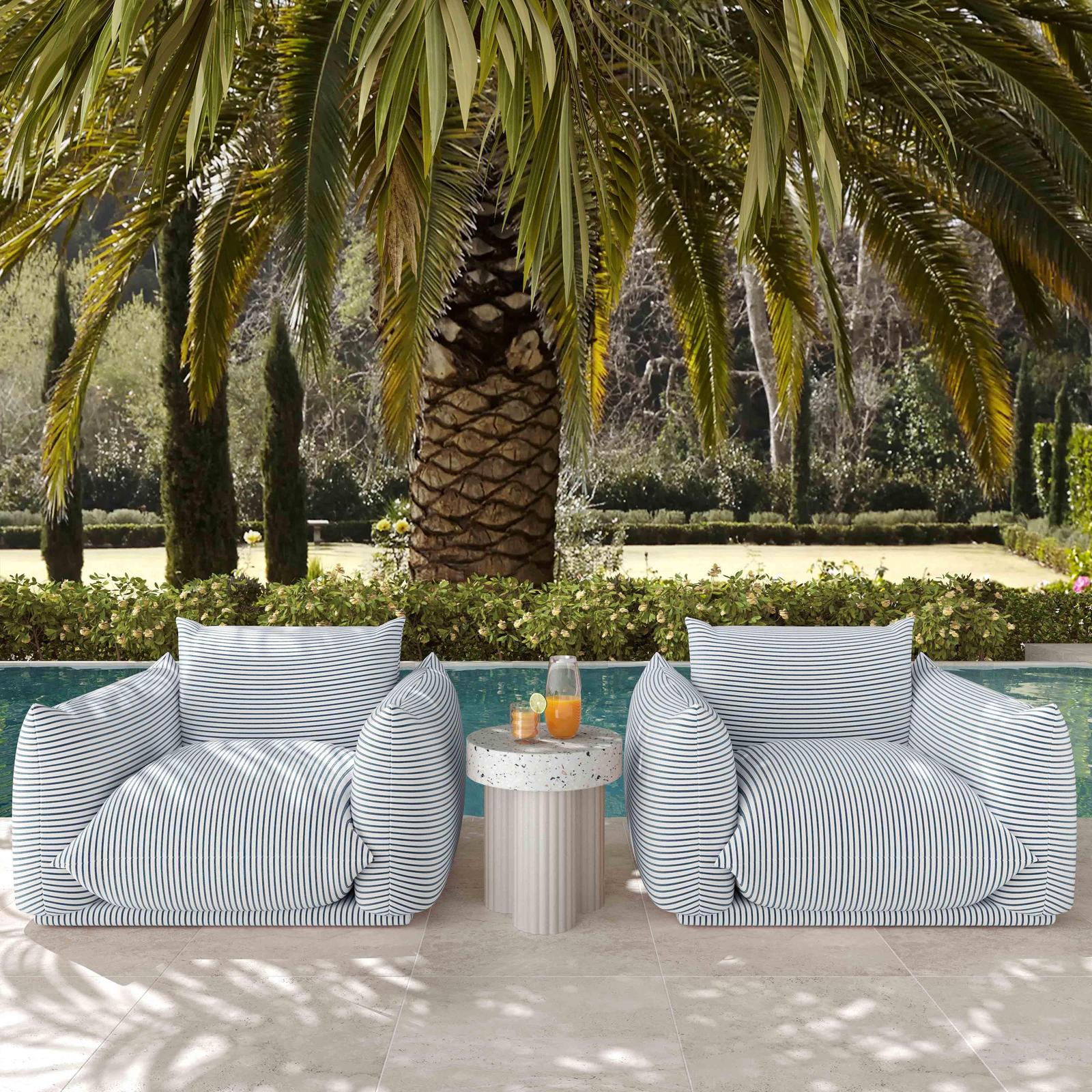 TOV Furniture Saint Tropez Stuffed Outdoor Armchair