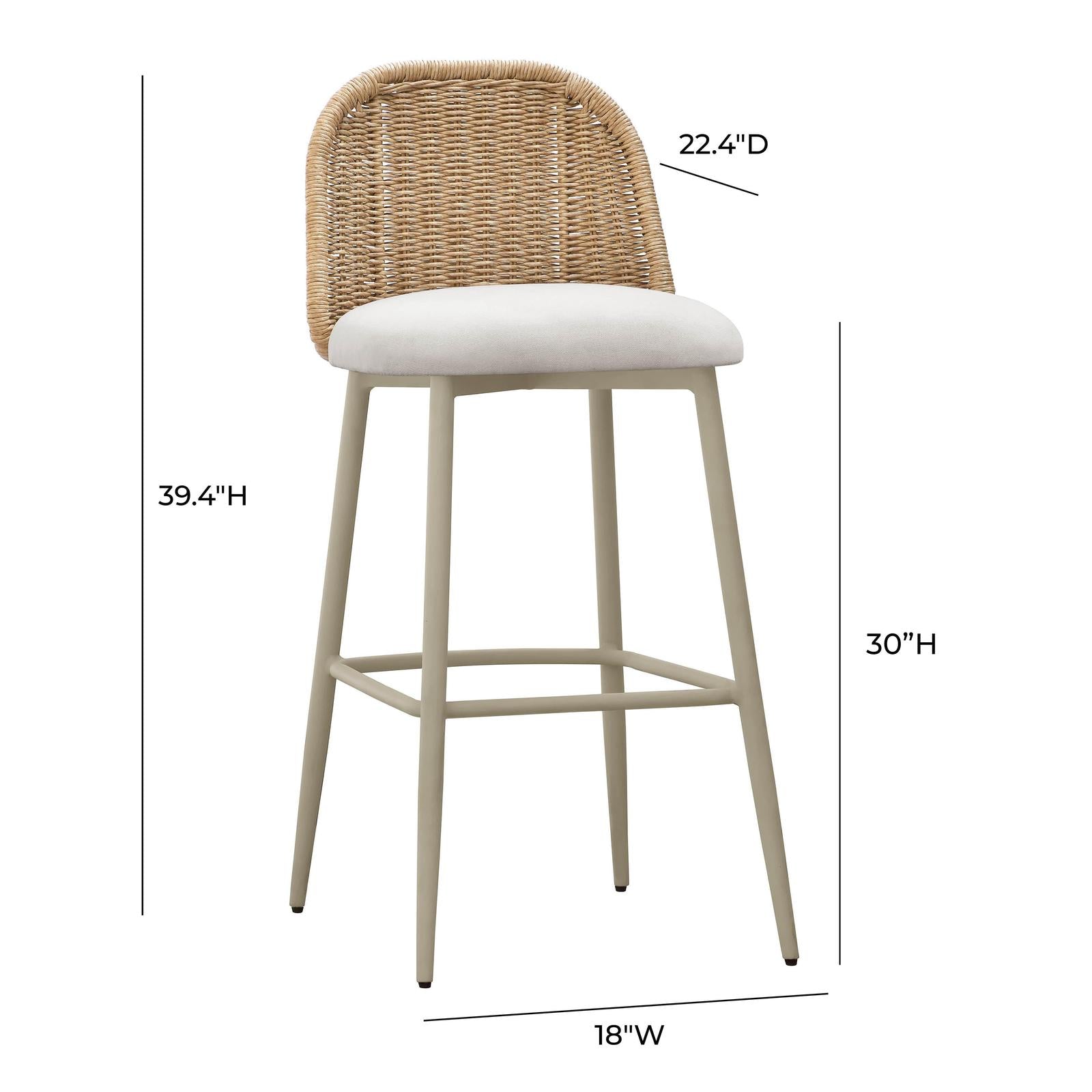 TOV Furniture Alexa Cream Outdoor Barstool