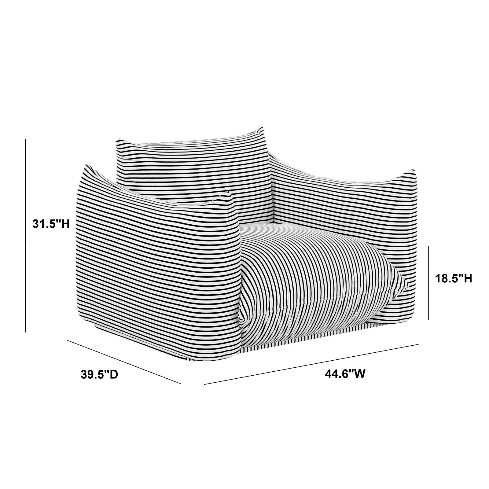 TOV Furniture Saint Tropez Stuffed Outdoor Armchair