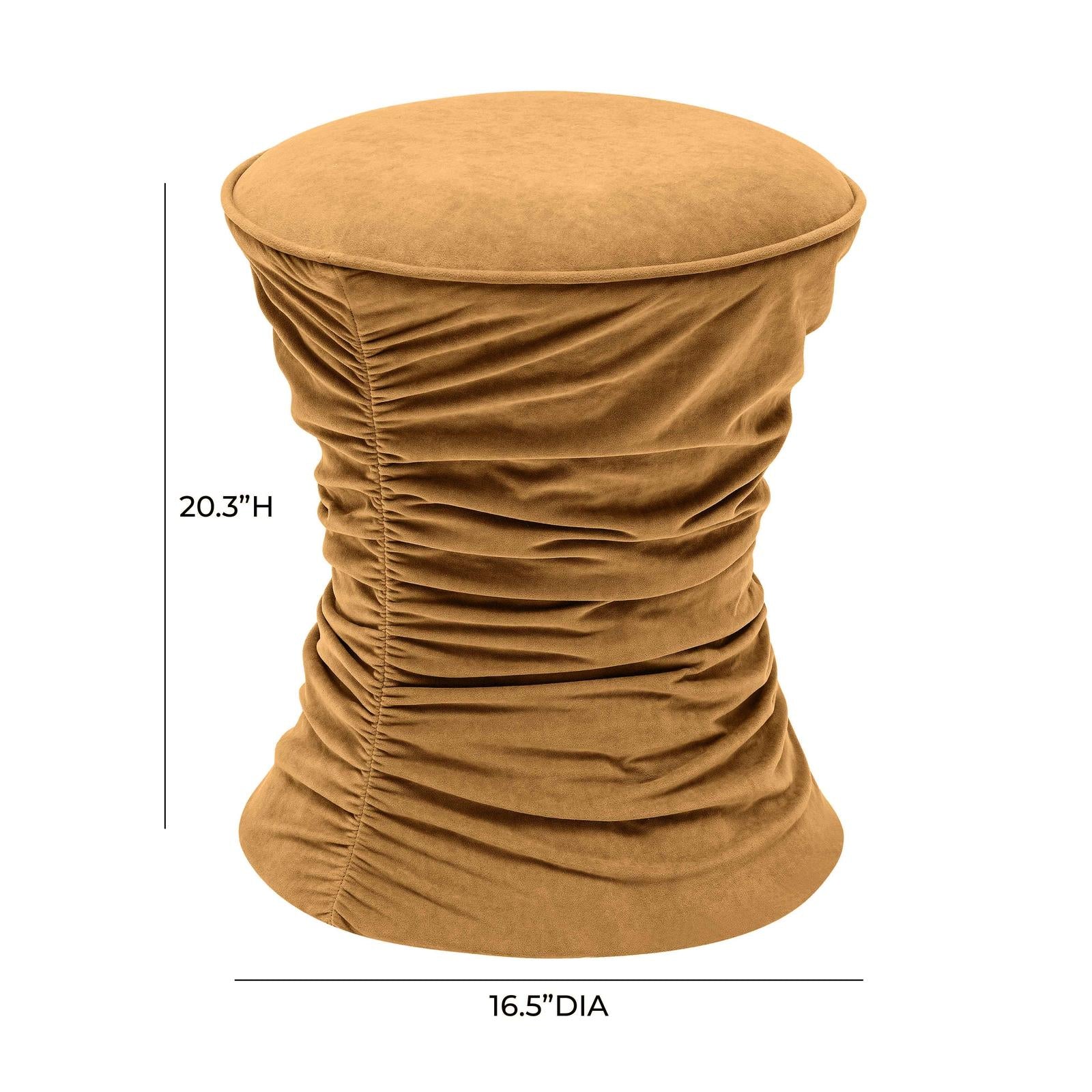TOV Furniture Bounce Ruched Velvet Adjustable Ottoman