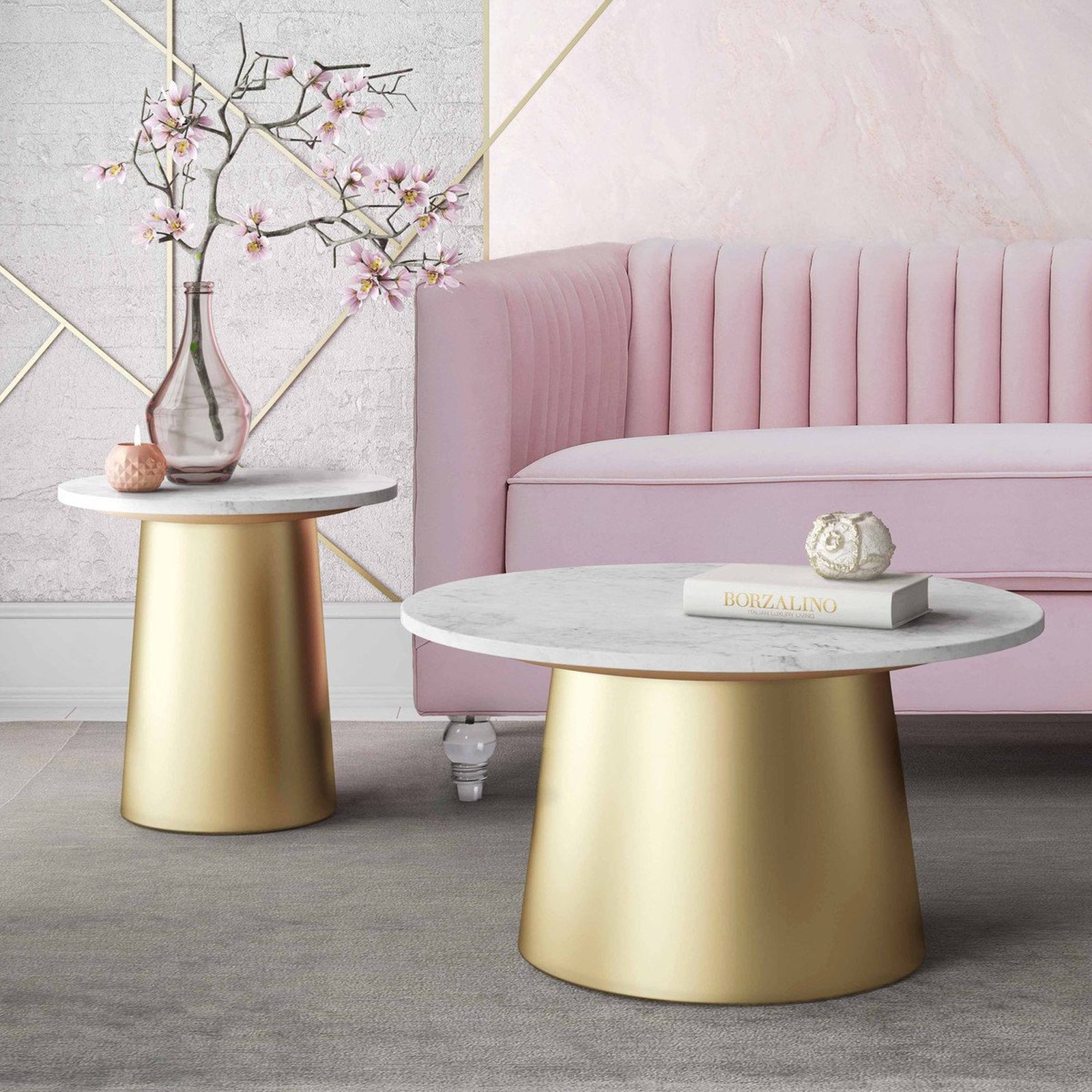 TOV Furniture Bleeker Marble Side Table