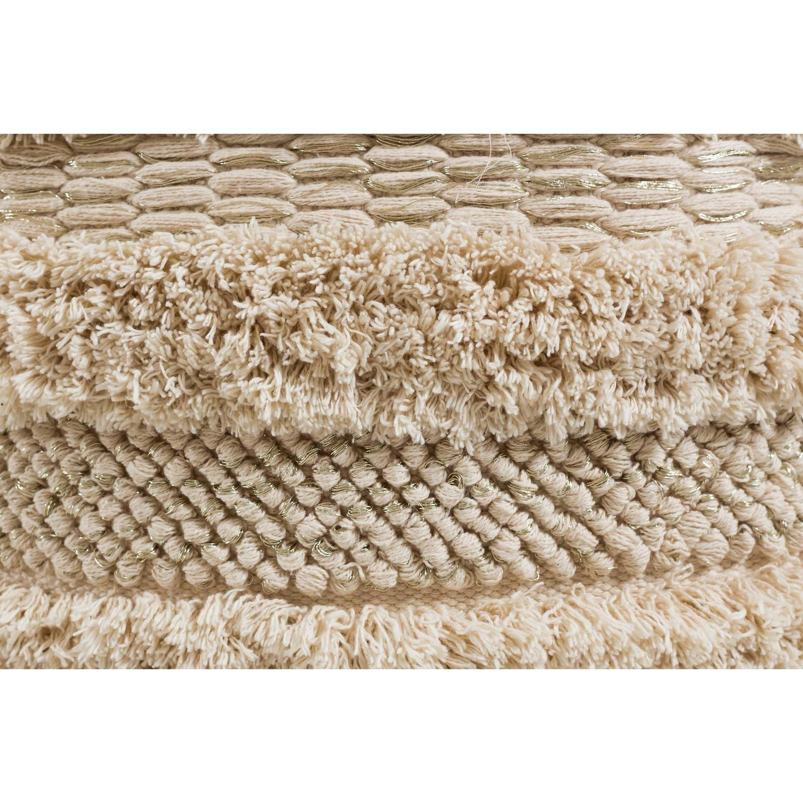 TOV Furniture Yorba Beige Cotton Pouf