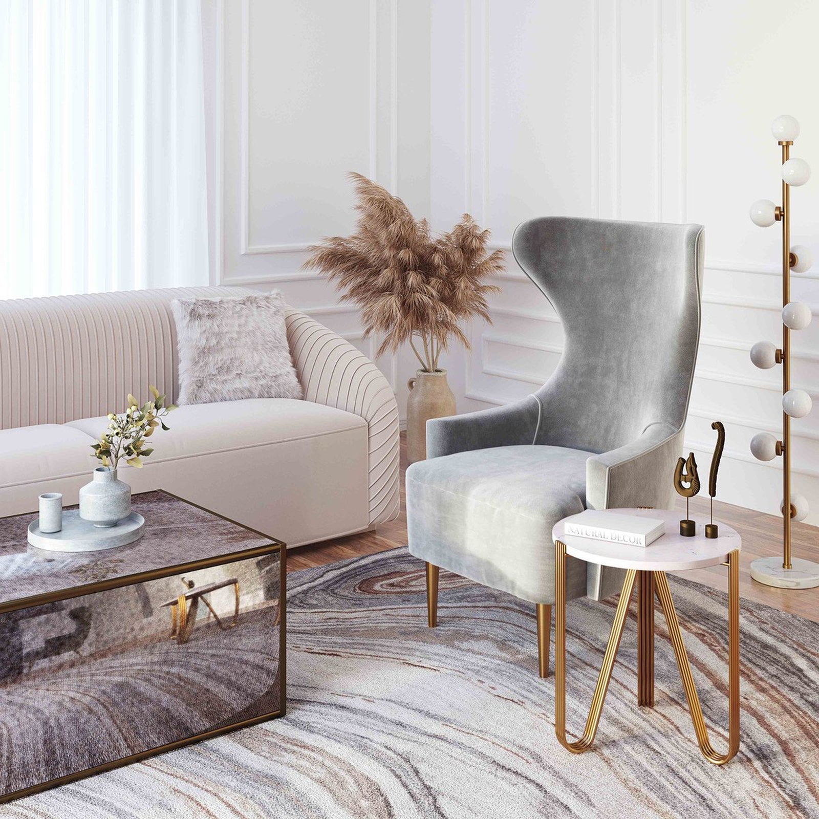 TOV Furniture Aya Marble Side Table by Inspire Me! Home Decor
