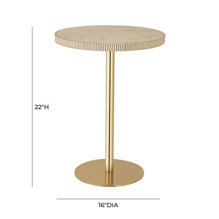 TOV Furniture Fiona Gold Stone Side Table