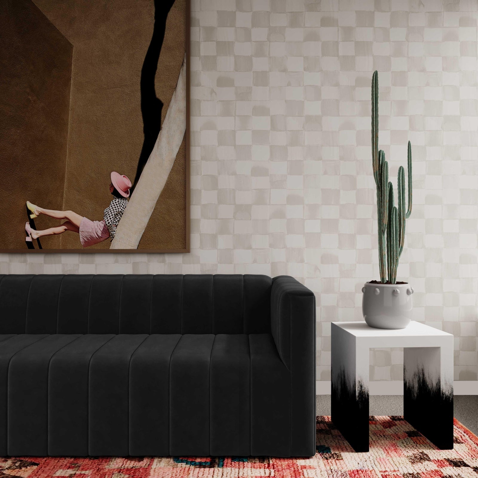 TOV Furniture Matra Black and White End Table