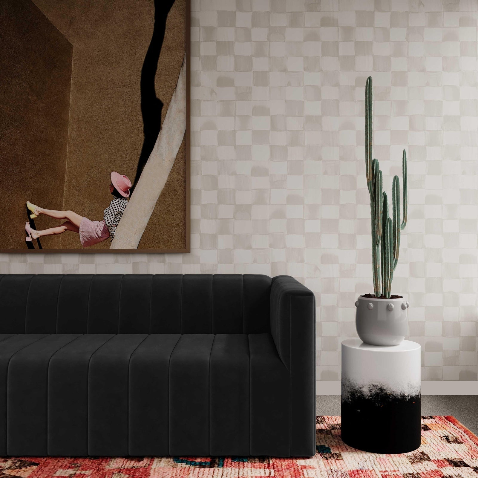 TOV Furniture Matra Black and White Side Table