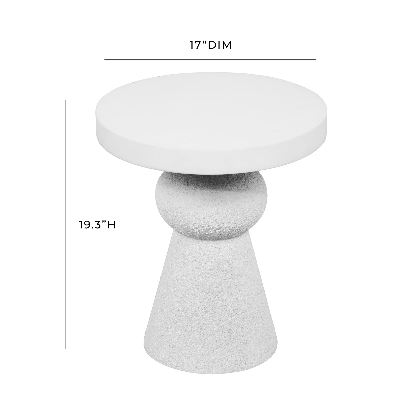 TOV Furniture Lupita White Side Table