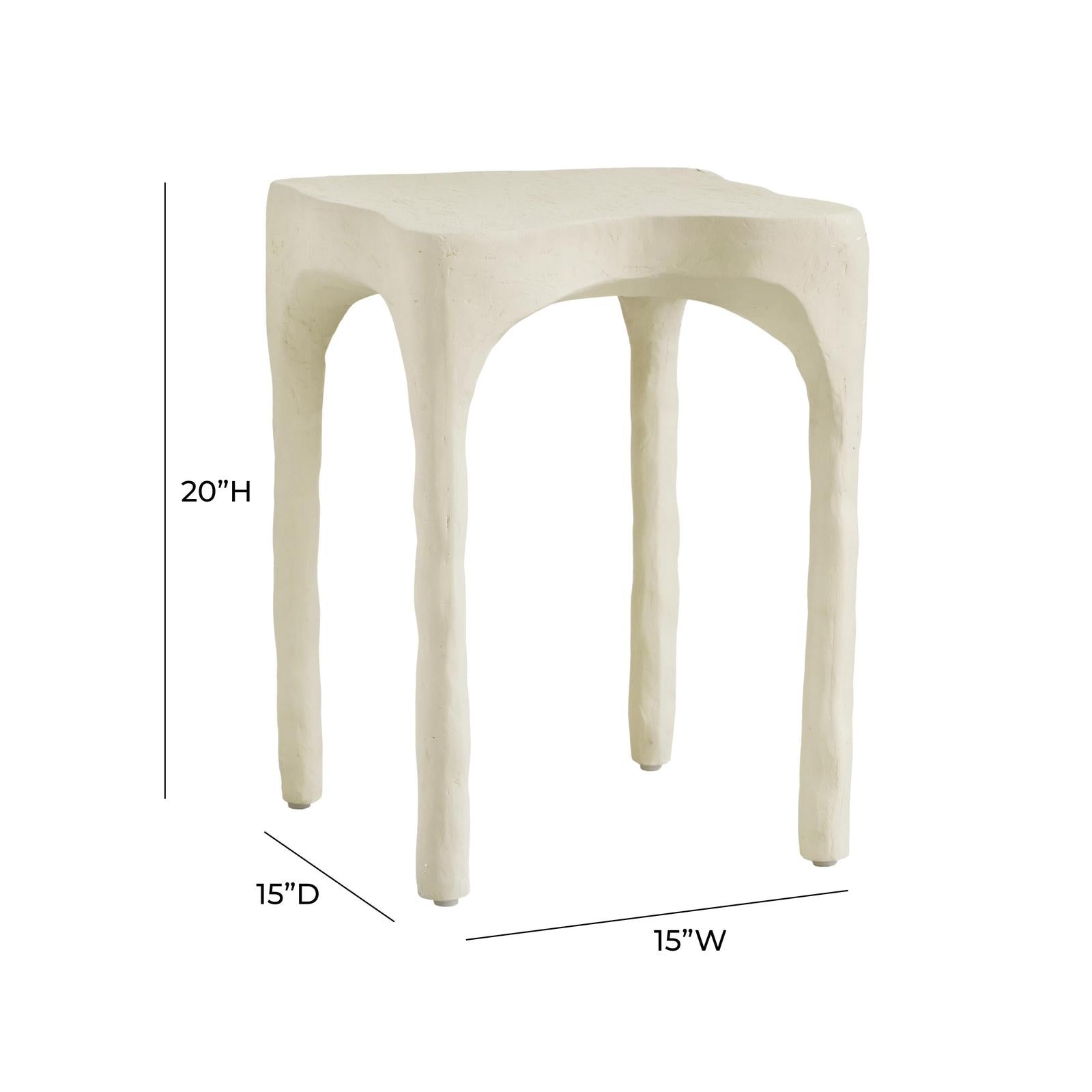 TOV Furniture Skully Cream Textured Side Table