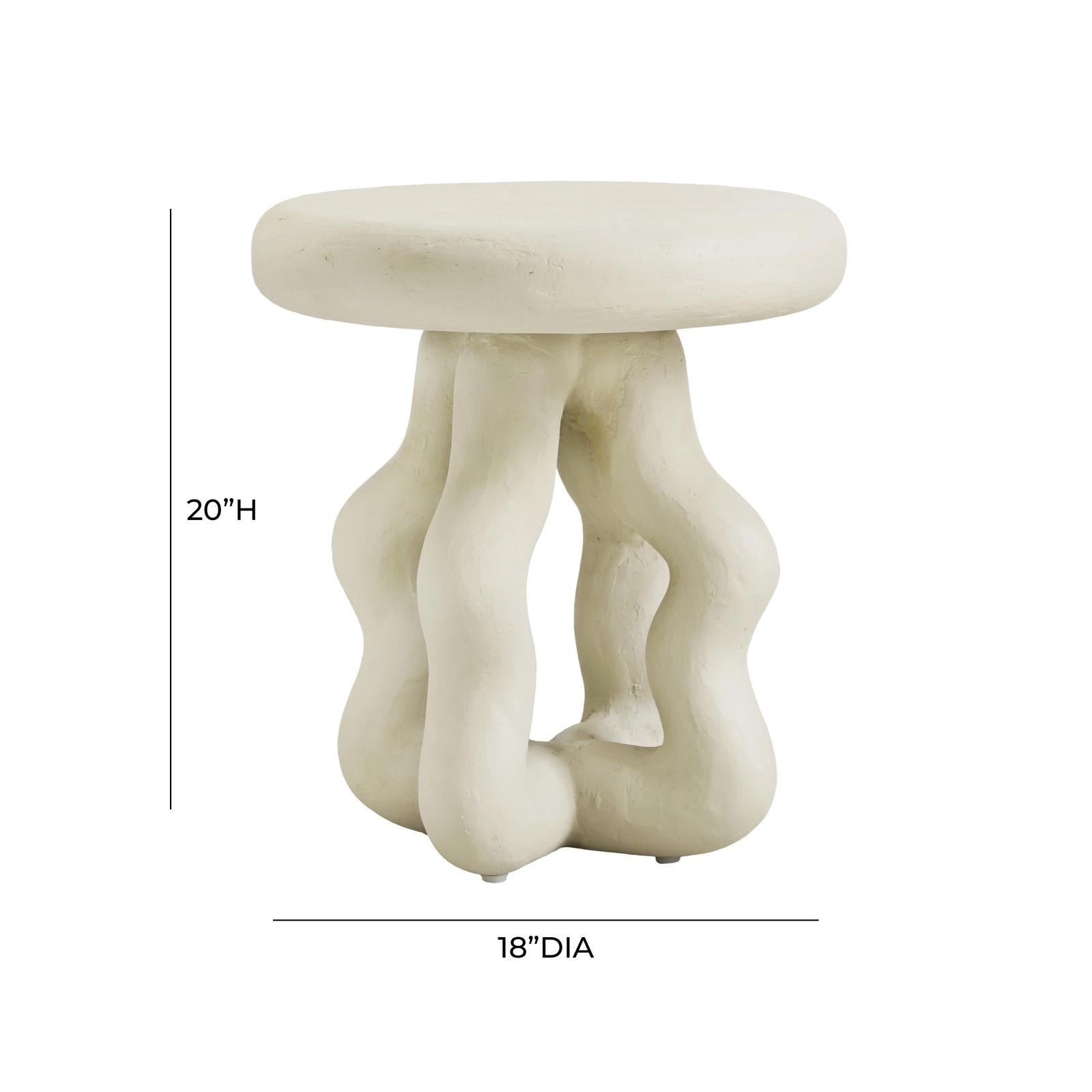 TOV Furniture Maddie Cream Textured Side Table