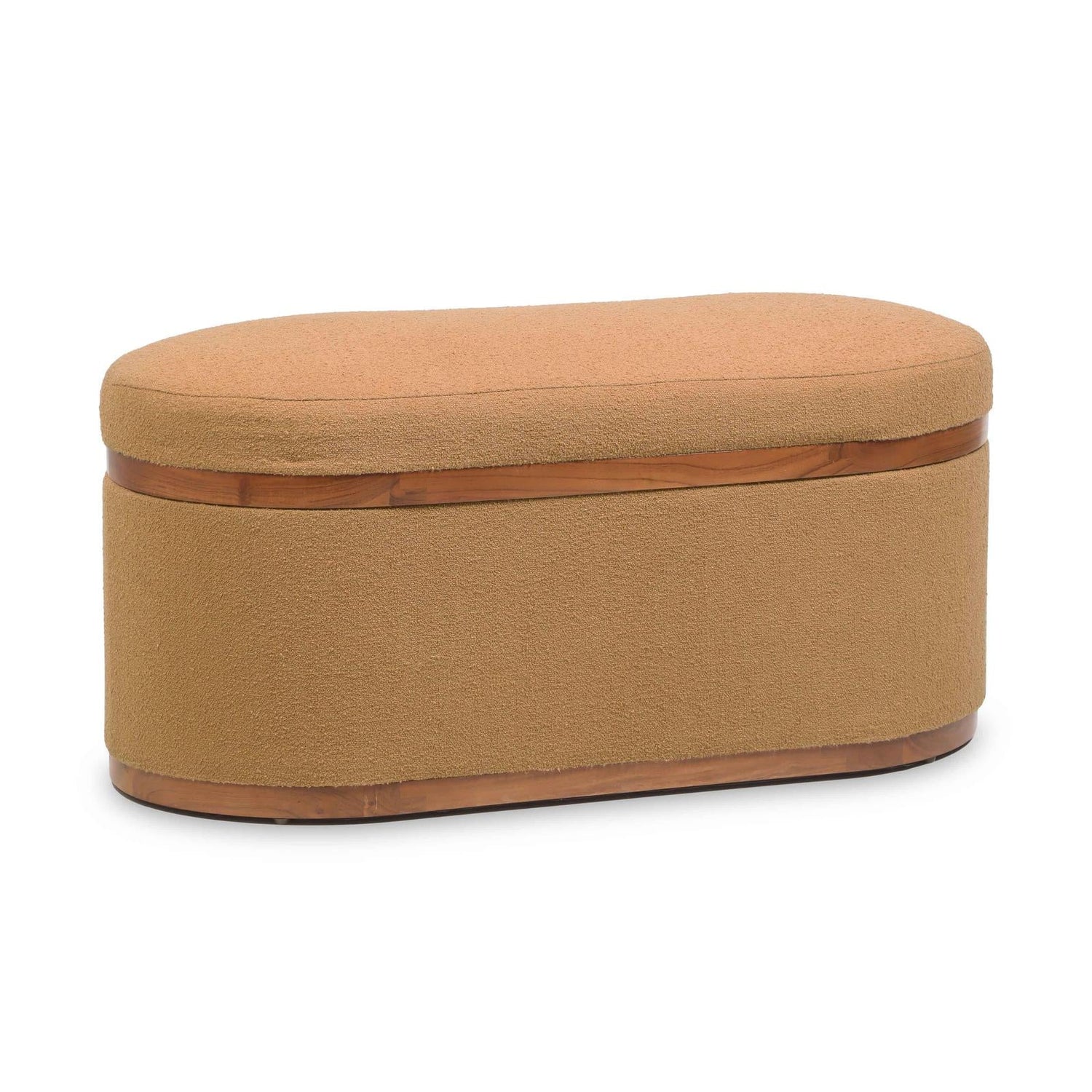 TOV Furniture Olivier 41" Boucle Oval Storage Ottoman