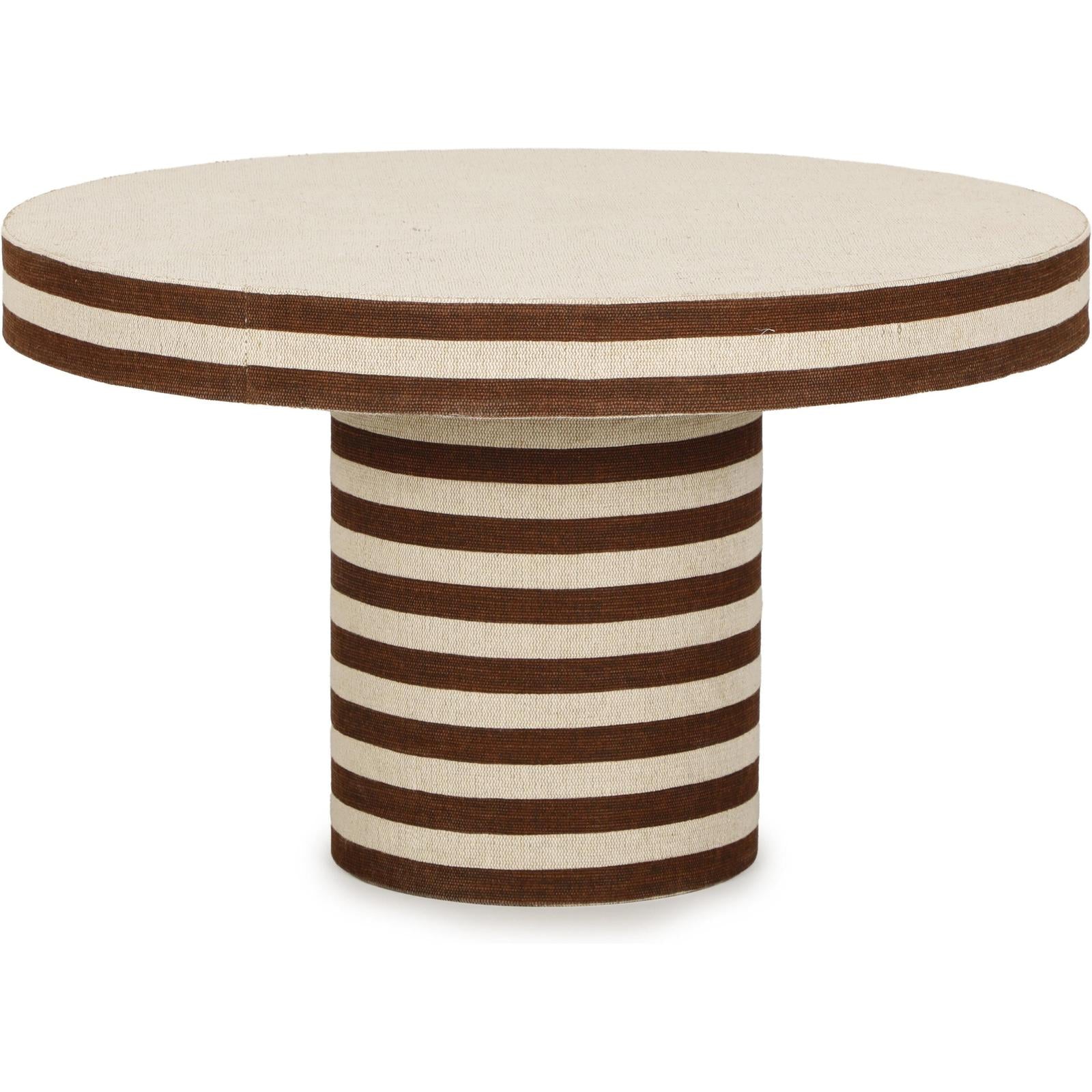 TOV Furniture Lyra Natural Striped Cotton Jute Contract-Grade Coffee Table
