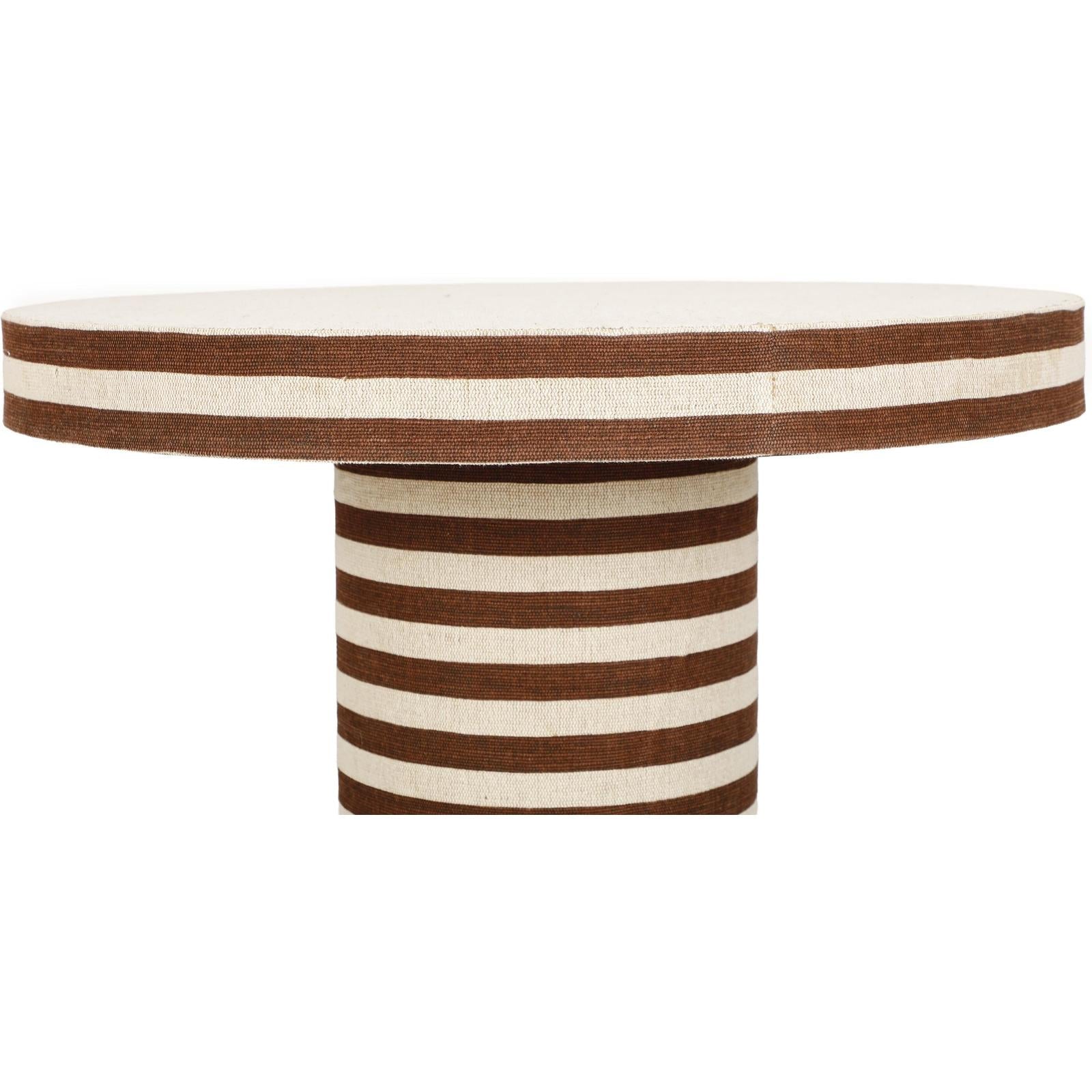TOV Furniture Lyra Natural Striped Cotton Jute Contract-Grade Coffee Table