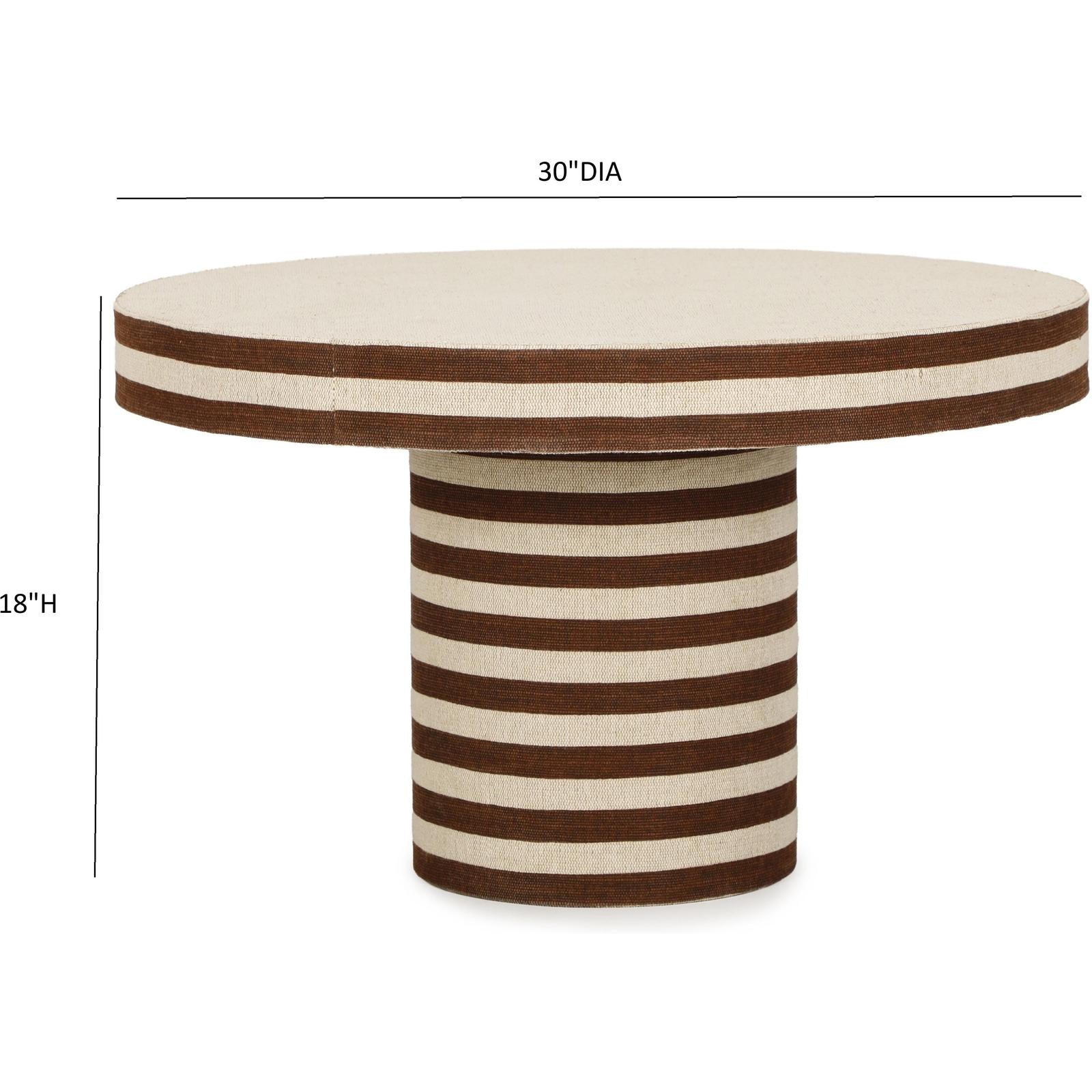 TOV Furniture Lyra Natural Striped Cotton Jute Contract-Grade Coffee Table