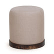 TOV Furniture Como Burl and Saddle Brown Cotton Jute Contract-Grade Accent Stool