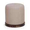 TOV Furniture Como Burl and Saddle Brown Cotton Jute Contract-Grade Accent Stool