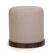 TOV Furniture Como Burl and Saddle Brown Cotton Jute Contract-Grade Accent Stool