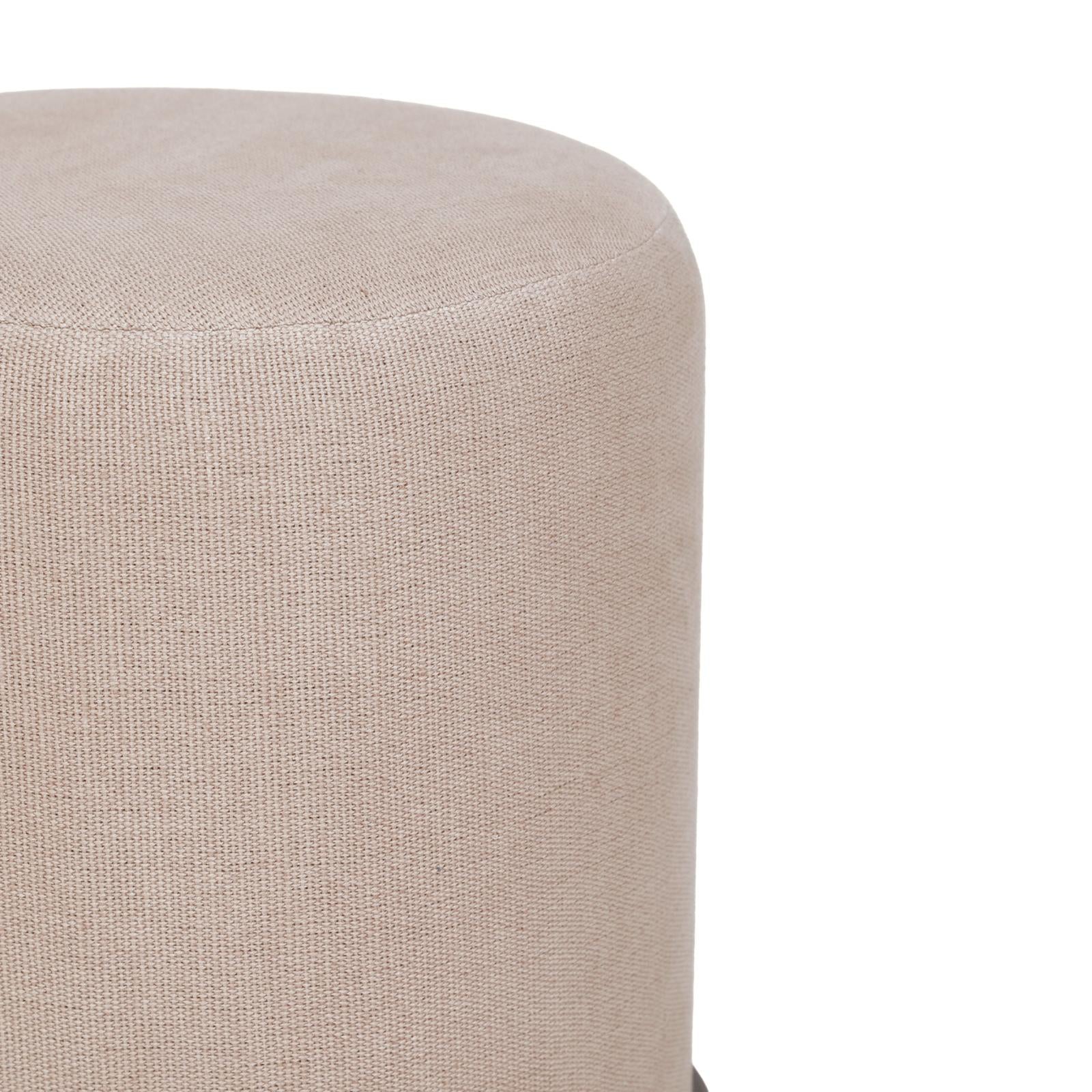 TOV Furniture Como Burl and Saddle Brown Cotton Jute Contract-Grade Accent Stool